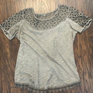 Open back lace detail top